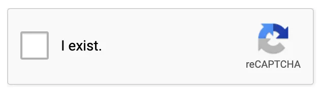 Screenshot of Google’s Recaptcha with the text \